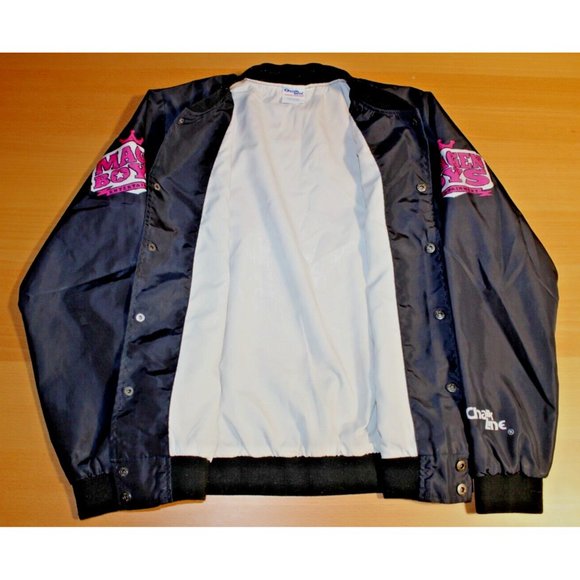 Magen Boys Entertainment Bomber Jacket Mens Adult Small Chalk Line Black Pink - Picture 5 of 6